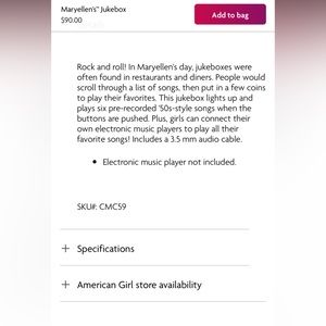 American girl juke box